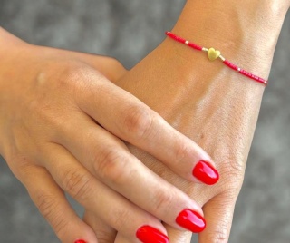 bransoletka sznurek czerwony serce