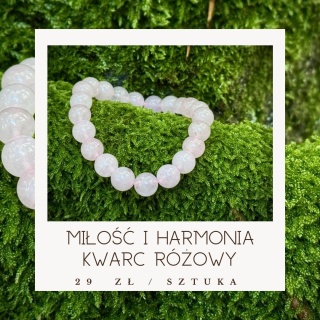 bransoletka z minerału KWARC RÓŻOWY